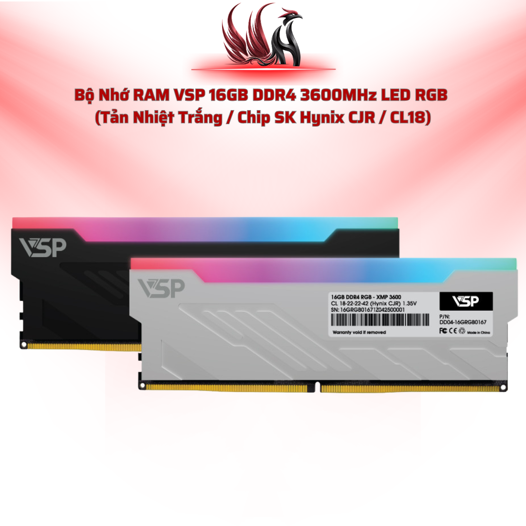 RAM VSP DDR4 RGB PC 16GB 3600MHz White – LED RGB, Hynix | HOCO STORE PC