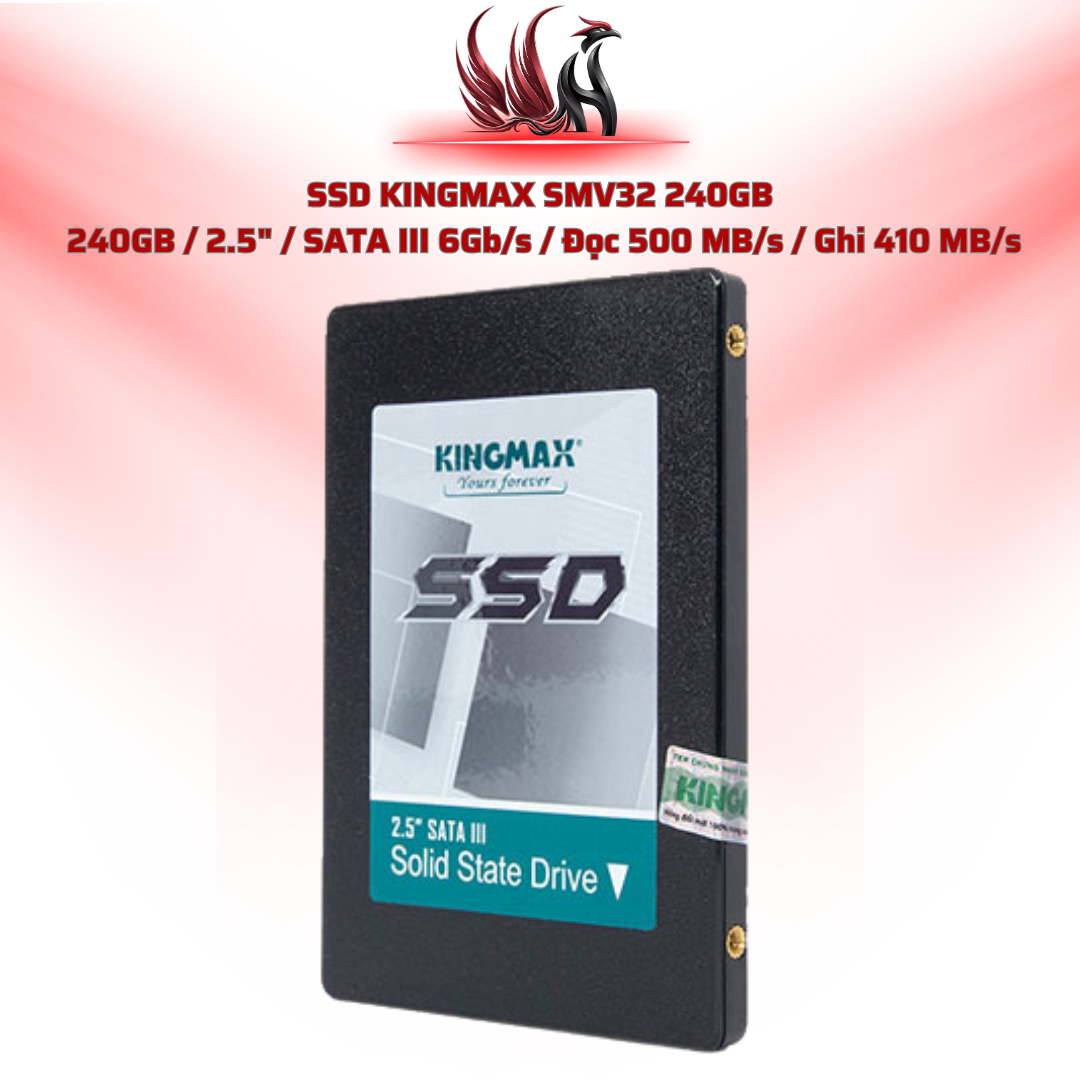 SSD KINGMAX SMV32 240GB  240GB / 2.5" / SATA III 6Gb/s / Đọc 500 MB/s / Ghi 410 MB/s | HOCO STORE PC