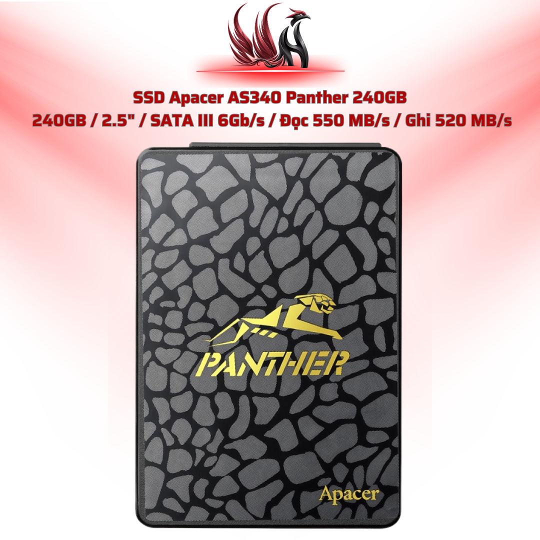 SSD Apacer AS340 Panther 240GB  240GB / 2.5" / SATA III 6Gb/s / Đọc 550 MB/s / Ghi 520 MB/s | HOCO STORE PC
