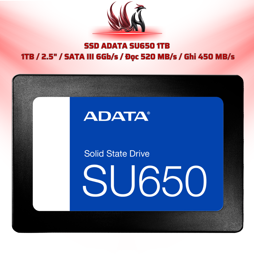 SSD ADATA SU650 1TB  1TB / 2.5" / SATA III 6Gb/s / Đọc 520 MB/s / Ghi 450 MB/s | HOCO STORE PC