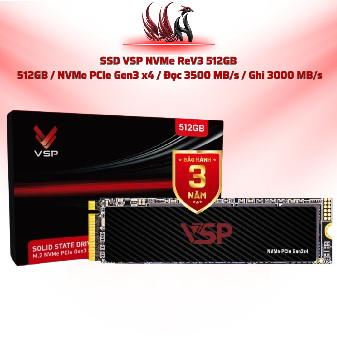 SSD VSP NVMe ReV3 512GB 512GB / NVMe PCIe Gen3 x4 / Đọc ~3500 MB/s / Ghi ~3000 MB/s | HOCO STORE PC