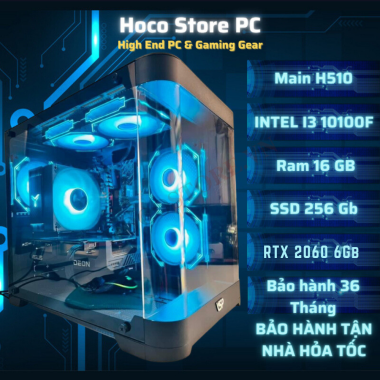 PC Gaming HCS310F i3 10100F CPU Core i3 10100F VGA RTX 2060 6Gb Ram16Gb, SSD 256Gb Chiến Mượt Game Online | Hoco Store PC