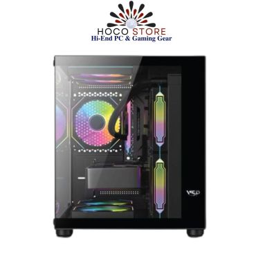 Vỏ Case Máy Tính VSP Aqual X2-M – Case Micro ATX Màu ĐEN