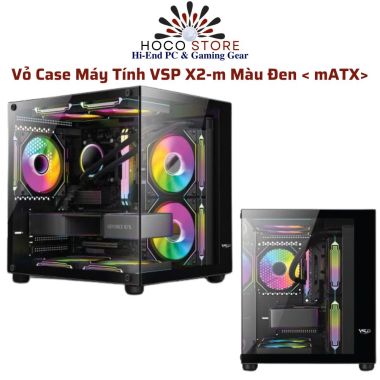 Vỏ Case Máy Tính VSP Aqual X2-M – Case Micro ATX Màu ĐEN