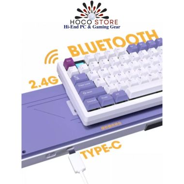 Bàn Phím Darmoshark TOP 75 White Purple Wireless RGB