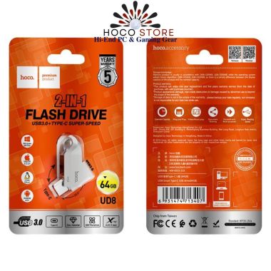 USB Hoco UD8 2 Đầu TypeC Và USB 64GB