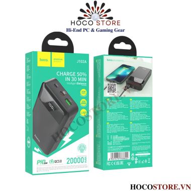 Pin sạc dự phòng J102A chính hãng Hoco 20000mAh sạc nhanh 20w cổng TypeC in/out l Hoco Store PC