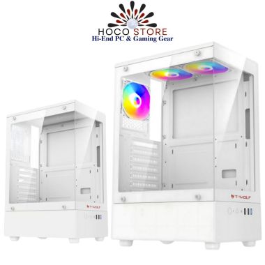 Vỏ Case Bể Cá Hỗ Trợ Main ATX TWOLF CG300 Trắng