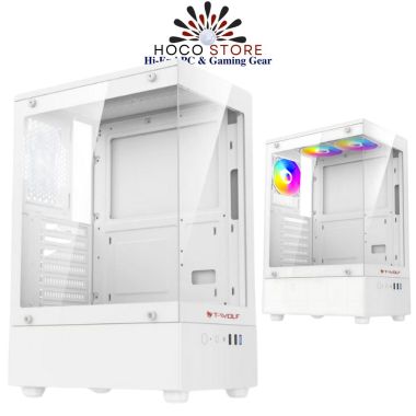 Vỏ Case Bể Cá Hỗ Trợ Main ATX TWOLF CG300 Trắng