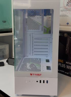 Vỏ Case Bể Cá Hỗ Trợ Main ATX TWOLF CG300 Trắng
