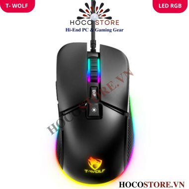 Chuột Gaming Mouse T-WOLF G590 USB Wired RGB Đổi Mới 30N - Có Phần Mềm Chỉnh LED - Hoco Store PC