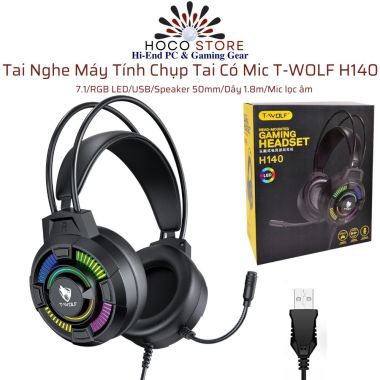 Tai Nghe Máy Tính Chụp Tai Có Mic T-WOLF H140