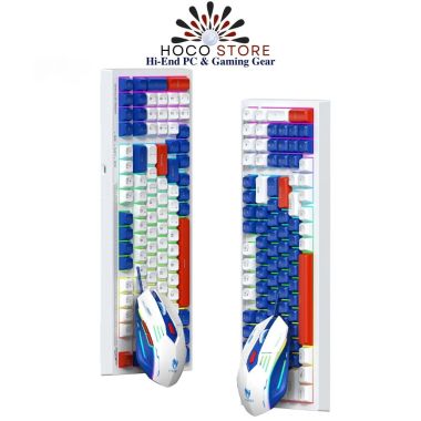 Bộ Phím Chuột LED RGB T-WOLF TF610 Xanh Trắng