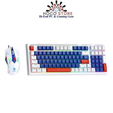 Bộ Phím Chuột LED RGB T-WOLF TF610 Xanh Trắng