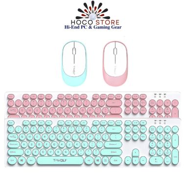 Bộ Bàn Phím Và Chuột Không Dây T-Wolf TF770 Màu Hồng