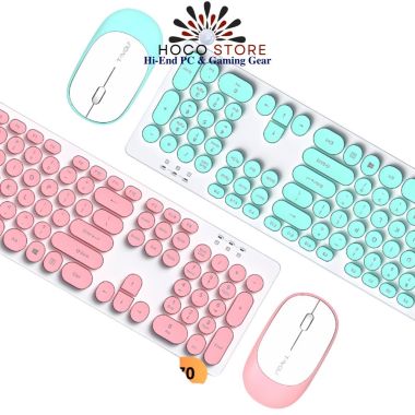 Bộ Bàn Phím Và Chuột Không Dây T-Wolf TF770 Màu Hồng