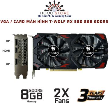 VGA - Card màn hình T-WOLF RX 580 8GB GDDR5 I HOCO STORE PC