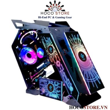 Vỏ Case Máy Tính VSP ES1 LED RGB Màu Đen l HOCO STORE PC