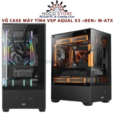 VỎ CASE MÁY TÍNH VSP AQUAL X3 M-ATX Màu ĐEN