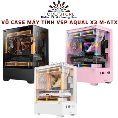 VỎ CASE MÁY TÍNH VSP AQUAL X3 M-ATX Màu ĐEN