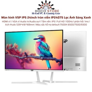 Màn hình VSP IPS 24inch IP2407S Tràn Viền Lọc Ánh Sáng Xanh