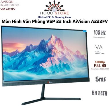 Màn Hình Văn Phòng VSP 22 Inch AiVision A222FV 100Hz Độ Phân Giải Cao, Hiệu Suất Tối Ưu, Màu Sắc Đẹp | Hoco Store PC