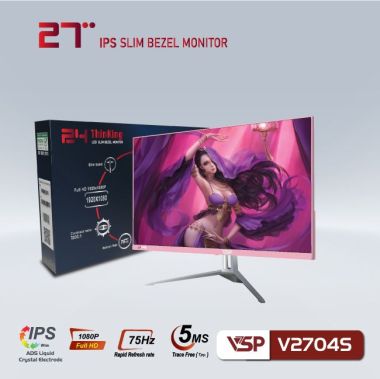 Màn hình VSP V2704S Hồng | 27 inch, Full HD, IPS, 75Hz, 5ms, phẳng