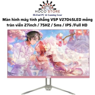 Màn hình VSP V2704S Hồng | 27 inch, Full HD, IPS, 75Hz, 5ms, phẳng