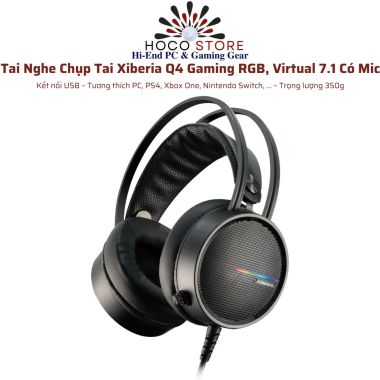 Tai Nghe Chụp Tai Xiberia Q4 Gaming RGB Virtual 7.1 Có Mic