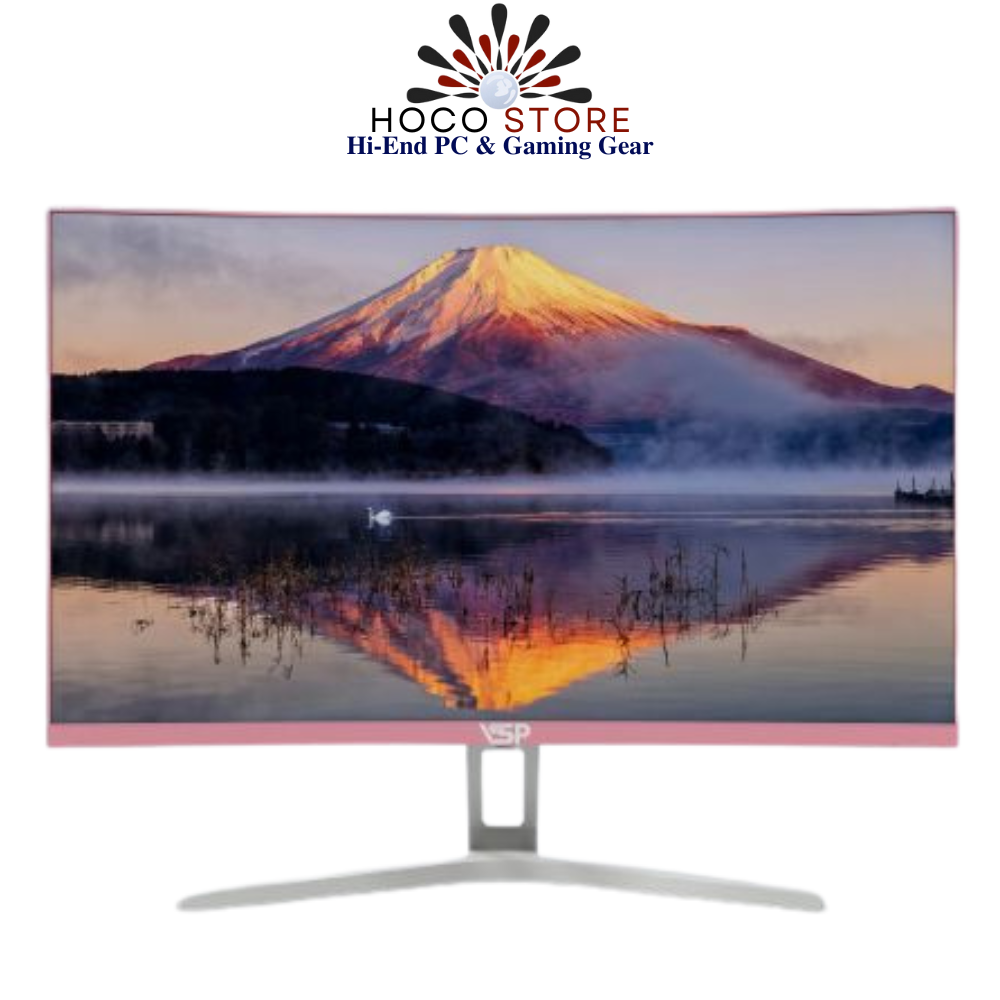 Màn hình Gaming VSP CM2705H Hồng | 27 inch, Full HD, VA, 75Hz, 6ms, cong