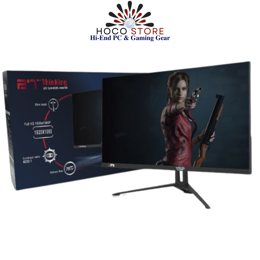 Màn hình VSP V2704S Đen | 27 inch, Full HD, IPS, 75Hz, 5ms, phẳng