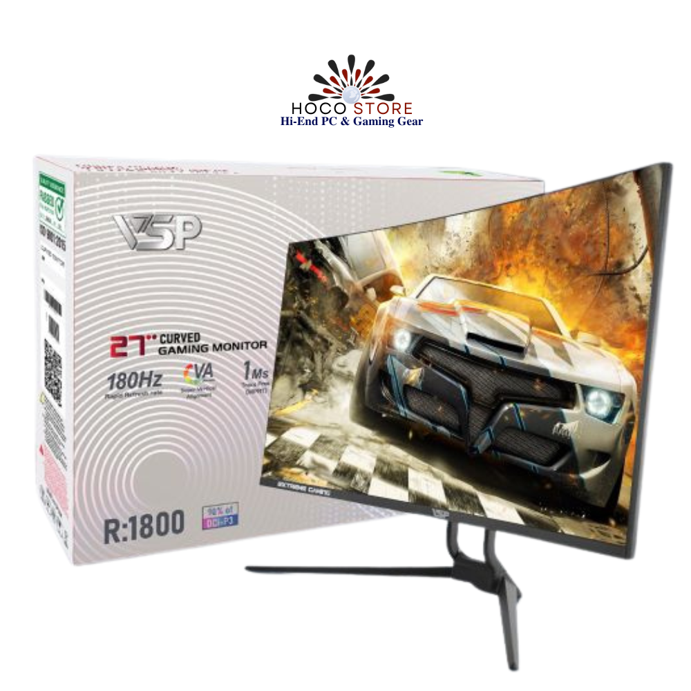 Màn Hình Gaming VSP VG277C (27 inch/FHD/VA/165Hz/1ms/300nits/HDMI + DP / Cong)