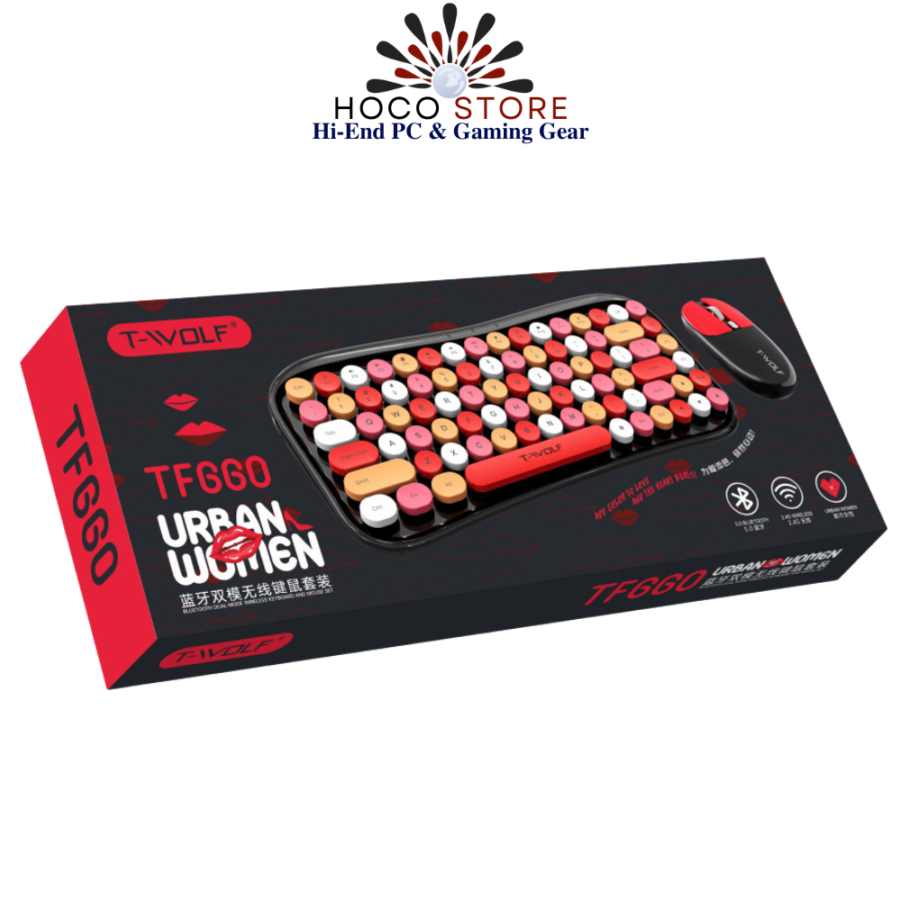Bộ Bàn Phím & Chuột T-Wolf TF660 URBAN WOMEN Red