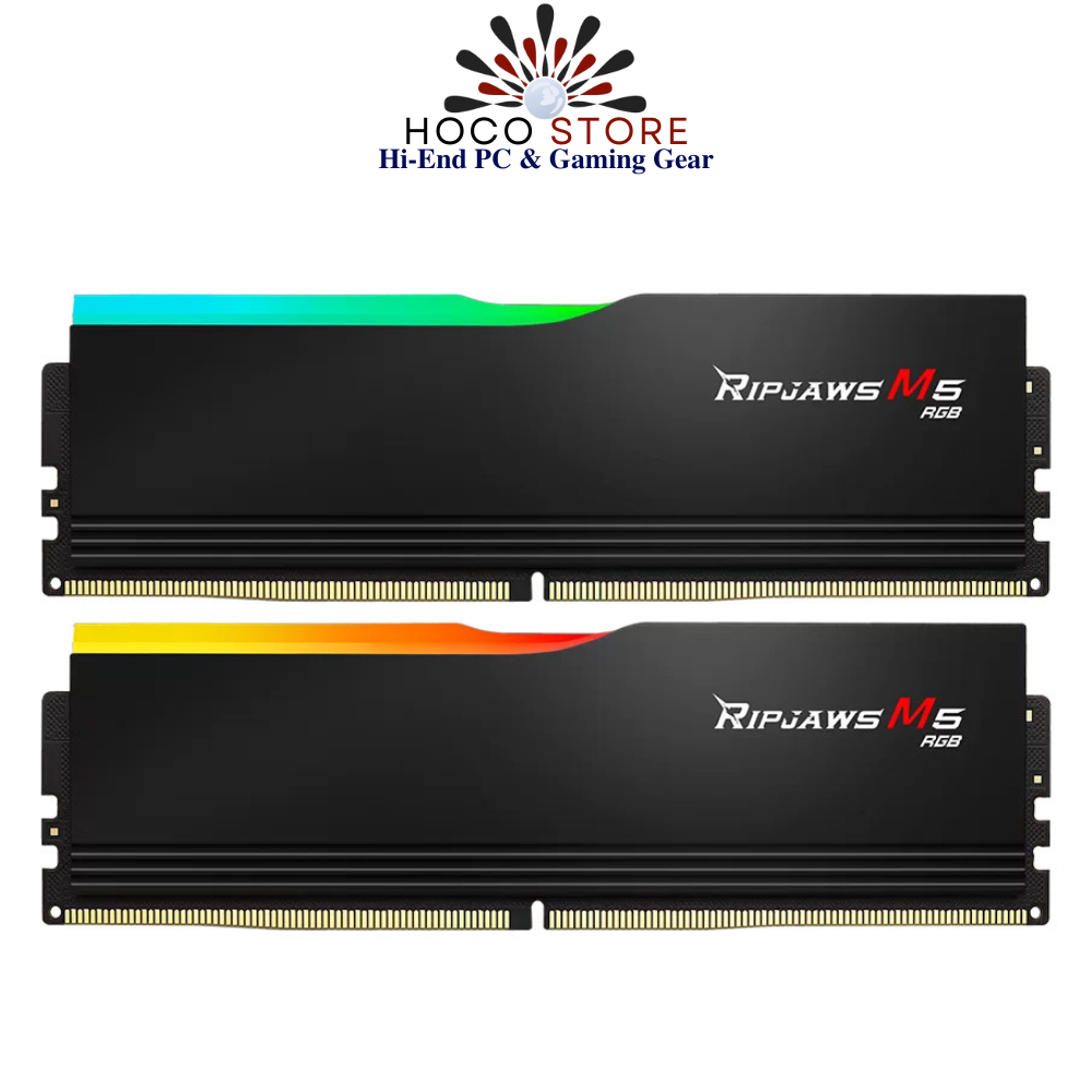 Bộ nhớ Ram PC G.Skill Ripjaws M5 RGB 64GB 5200MHz DDR5 (32GBx2) Black Intel XMP