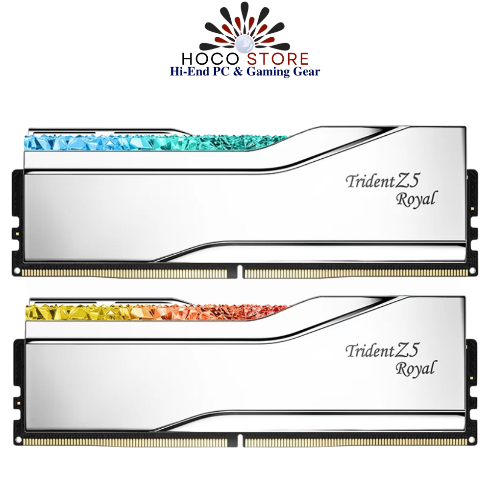 Bộ nhớ Ram PC G.Skill Trident Z5 Royal RGB 64GB 6400MHz DDR5 (32GBx2) Silver Intel XMP