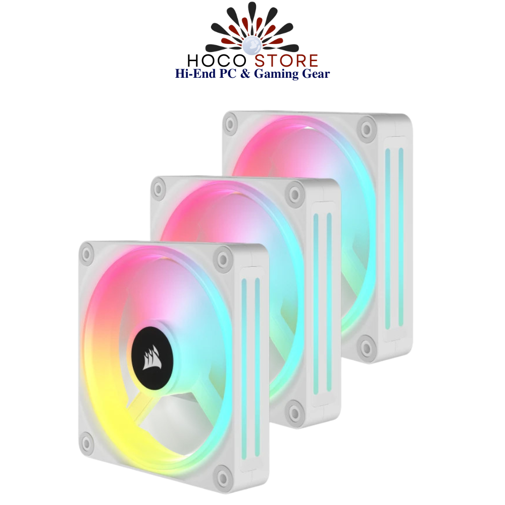 Fan Corsair iCUE LINK QX120 RGB 120mm PWM Magnetic Dome White - Starter Kit