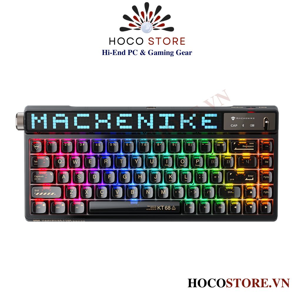 Bàn phím cơ Machenike KT68 Pro Three-mode Black 68 phím l Hoco Store PC