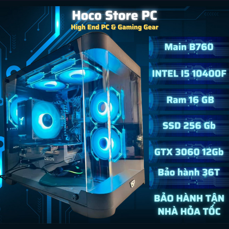 Bộ Máy Tính Chiến Game HCS510F i5 10400F 16 Gb Ram 3060 12Gb 256Gb SSD | Hoco Store PC