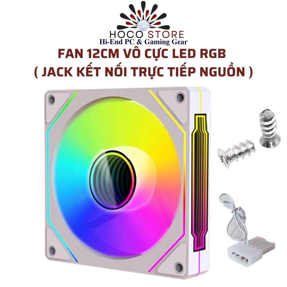 Quạt Case Máy Tính TW HC FAN 12CM VÔ CỰC LED RGB Màu Trắng