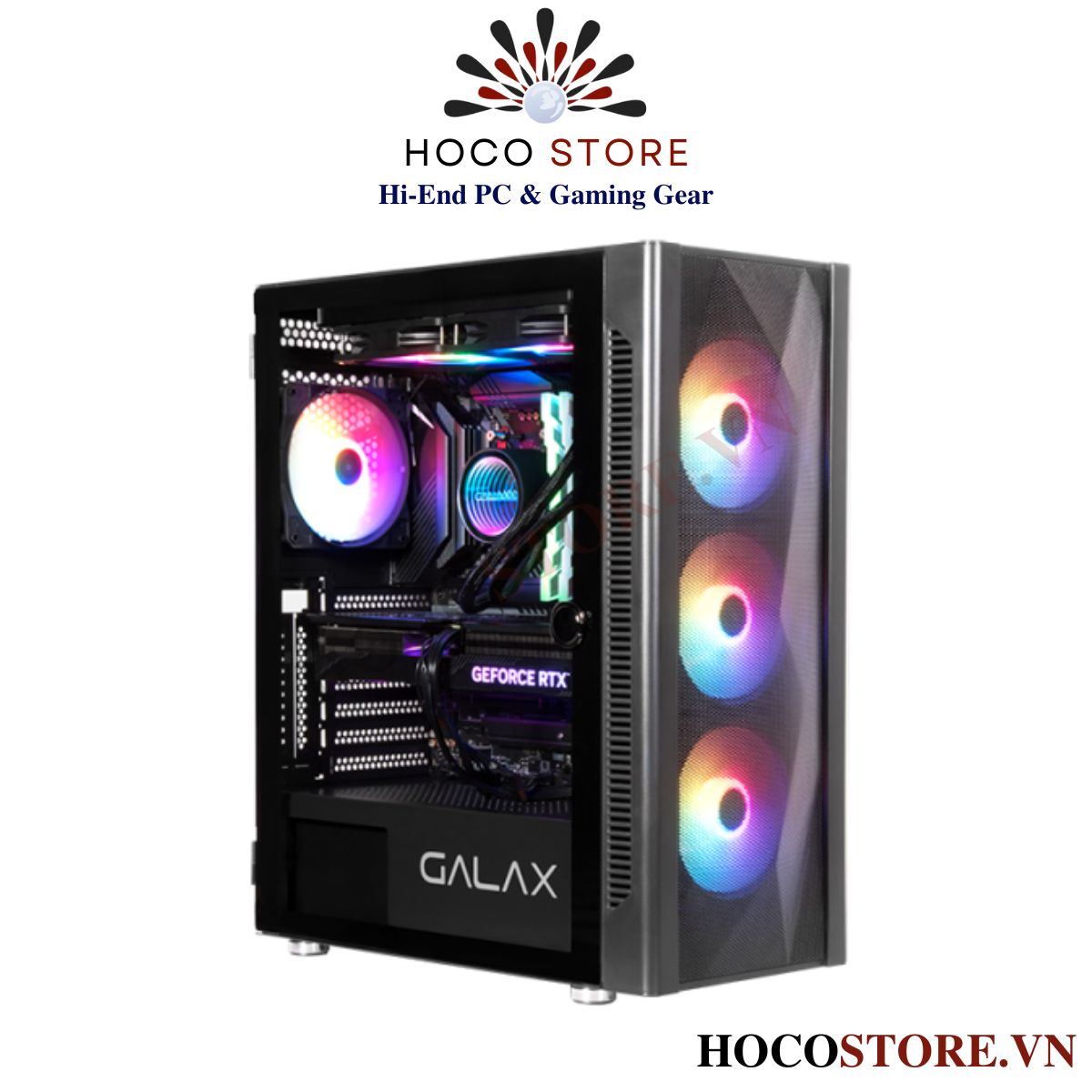 Vỏ Case Máy Tính Gaming Galax Revolution 06 - Đen (Kèm 4 Fan Led) | Hoco Store PC