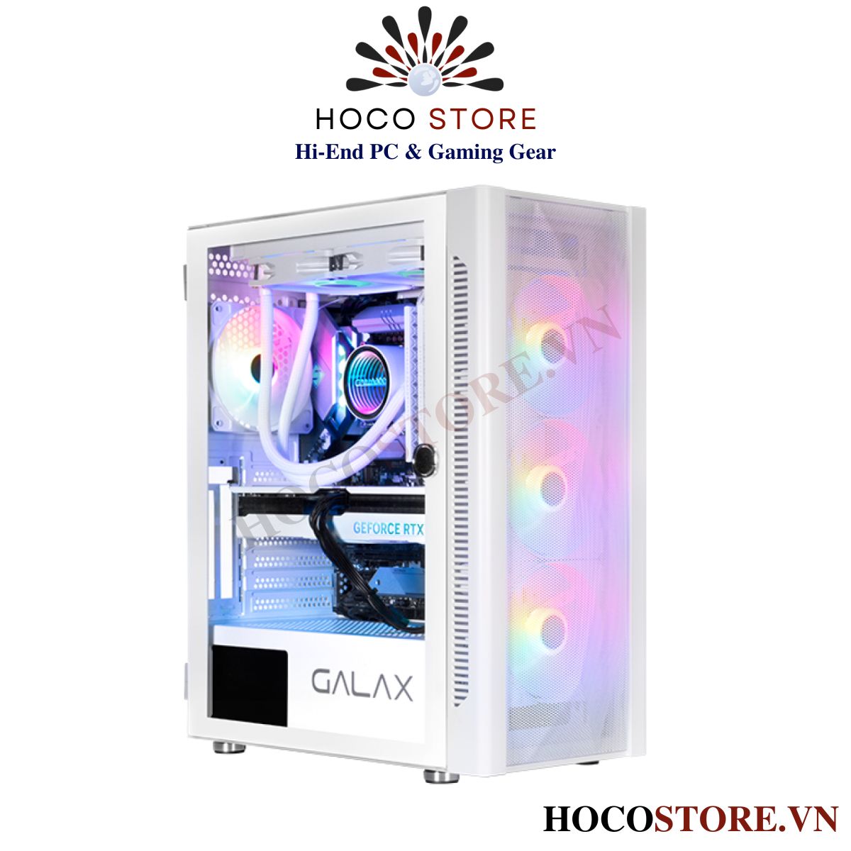 Vỏ Case Máy Tính Gaming Galax Revolution 06 - Trắng (Kèm 4 Fan Led) | Hoco Store PC