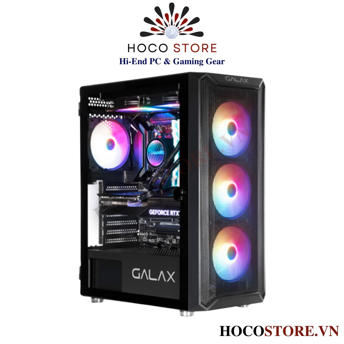 Vỏ Case Máy Tính Gaming Galax Revolution 07 - Màu Đen (Kèm 4 Fan Led) | Hoco Store PC