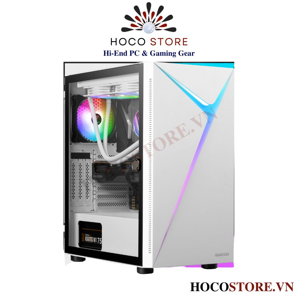 Vỏ Case Máy Tính Gamdias ARGUS E4 Elite - Màu Trắng Mid Tower ATX | Hoco Store PC