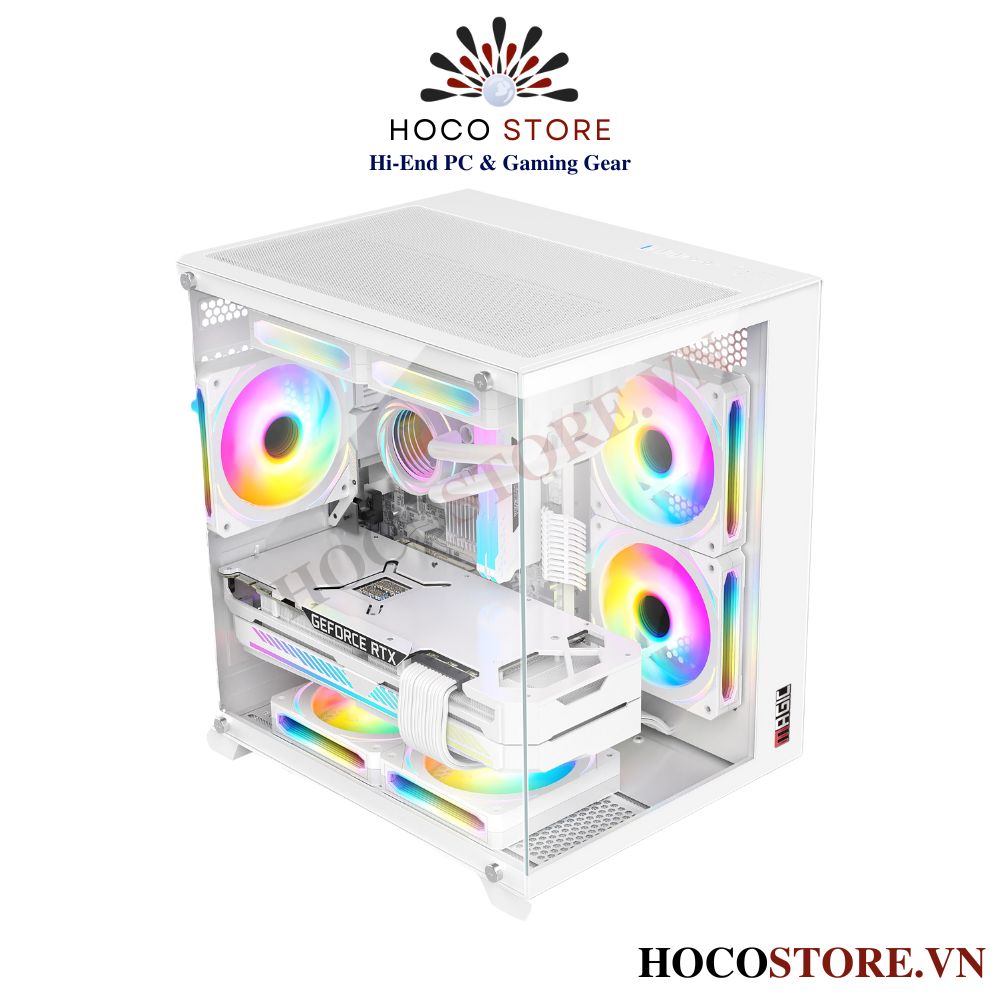 Vỏ Case Máy Tính Magic QUA-M Ultra - Màu Trắng (Kính Vô Cực) | Hoco Store PC