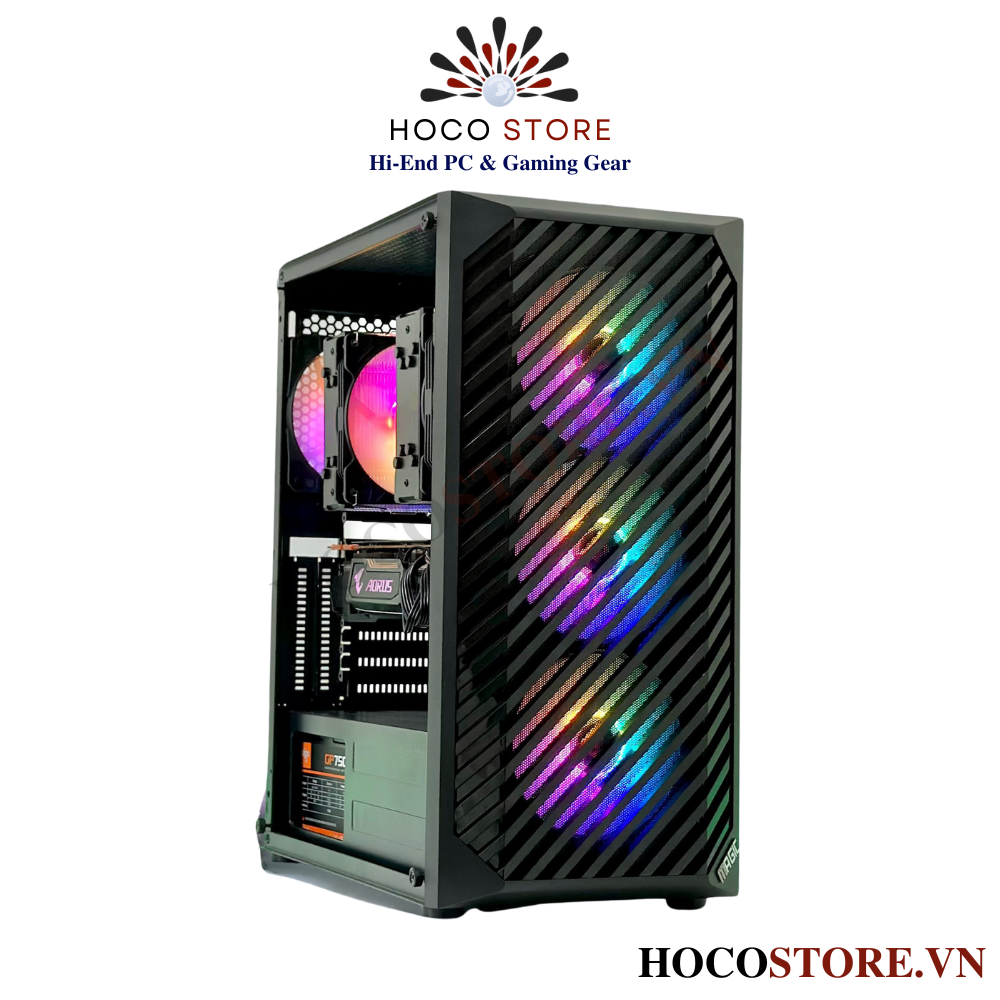 Vỏ Case Máy Tính Magic Luxury Full Tower - Màu Đen (Kèm 4 Fan Led) | Hoco Store PC