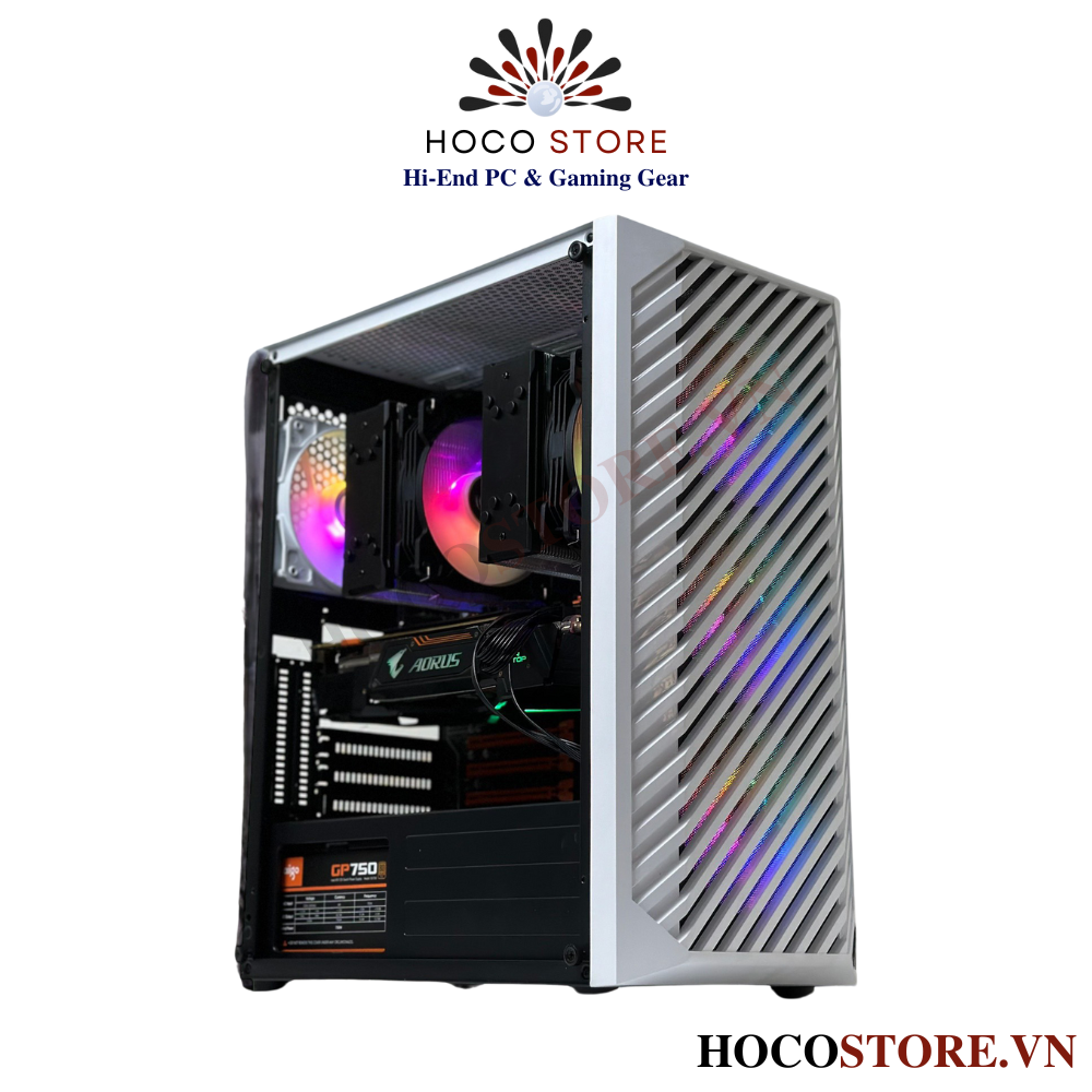 Vỏ Case Máy Tính Magic Luxury Full Tower - Màu Trắng (Kèm 4 Fan Led) | Hoco Store PC