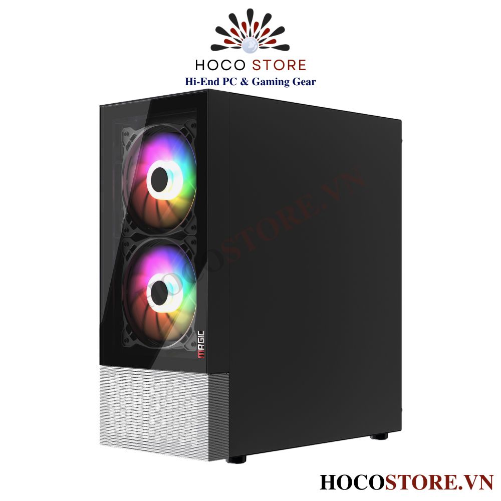 Vỏ Case Máy Tính Magic MG-04 Air - Màu Đen (Kèm 3 Fan LED) | Hoco Store PC