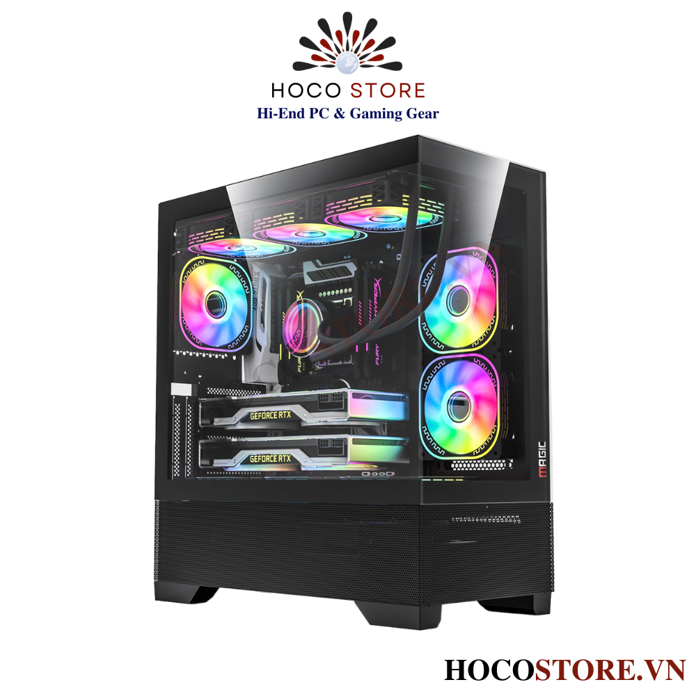 Vỏ Case Máy Tính Magic Mix-Full Tower - Màu Đen (Kính Vô Cực) | Hoco Store PC