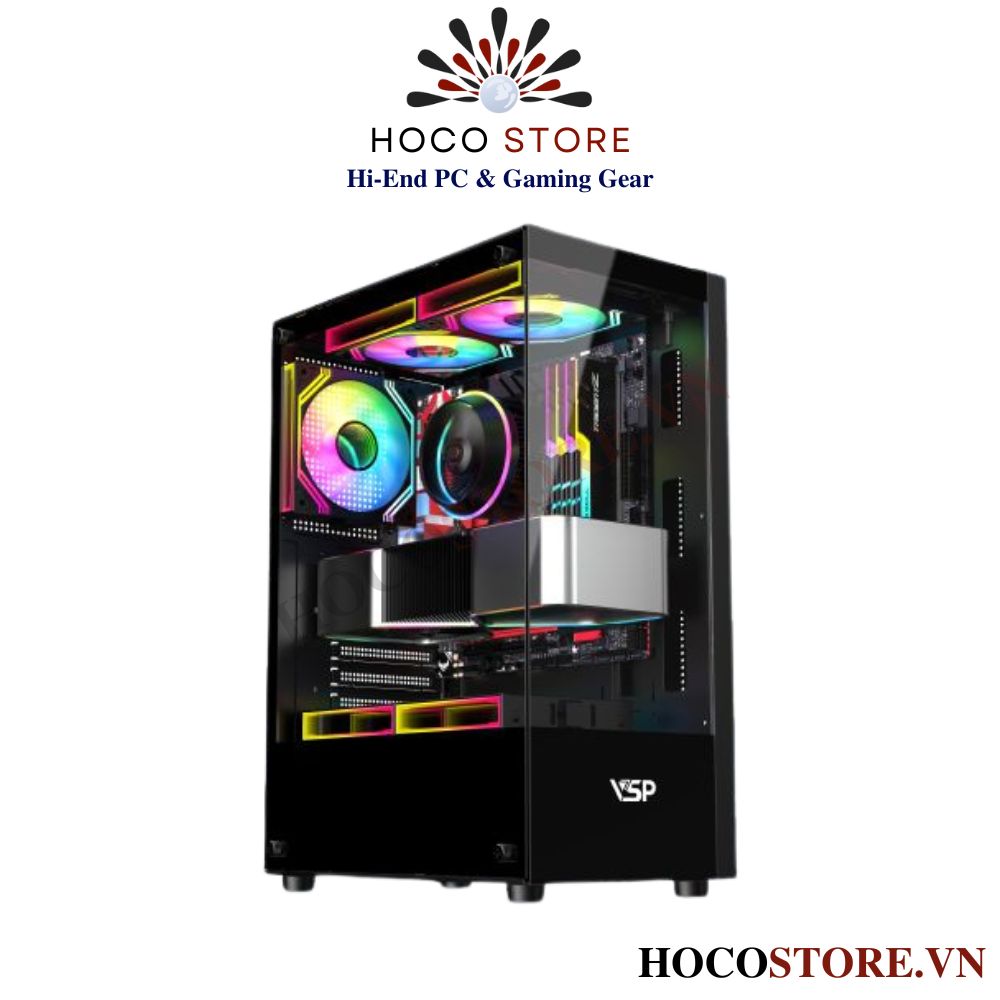 Vỏ Case Máy Tính Gaming VSP AQuanaut AX5 Màu Đen l Hoco Store PC