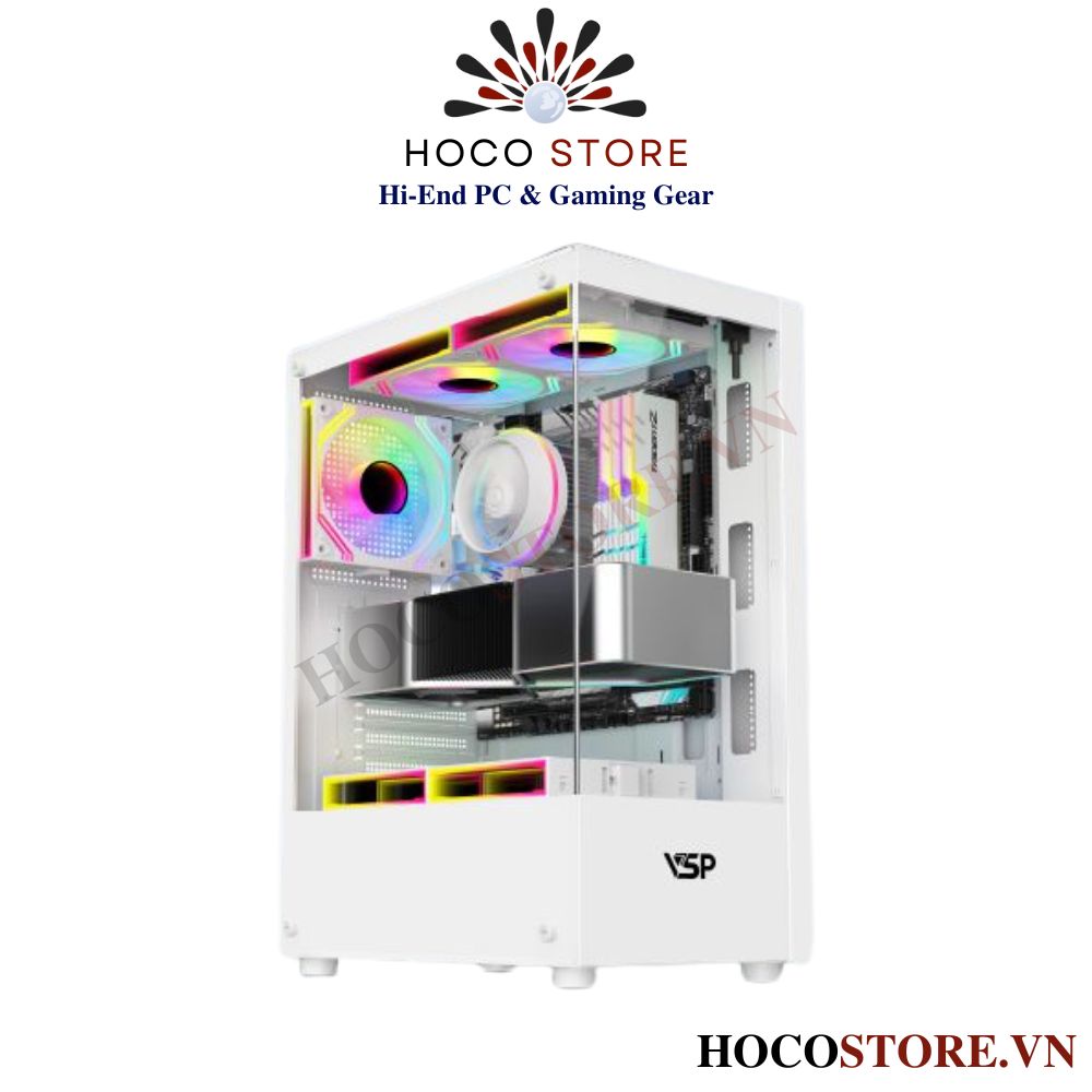 Vỏ Case Máy Tính Gaming VSP AQuanaut AX5 Màu Trắng l Hoco Store PC